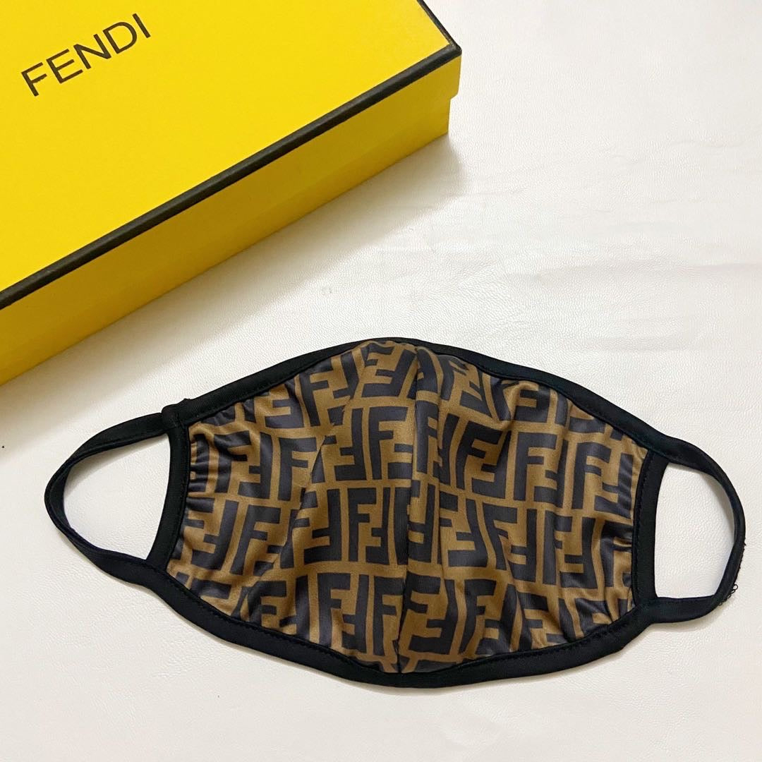 Brown Logo Satin Mask